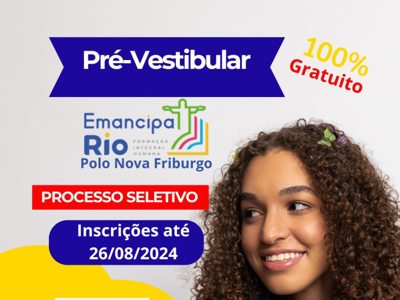 Inscrições do Pré-vestibular Social do Emancipa Rio vai até 26 de agosto em Nova Friburgo