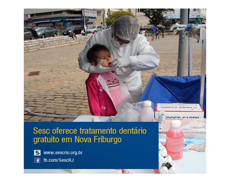 Sesc oferece tratamento dentário gratuito em Nova Friburgo  a partir dessa terça-feira (08)
